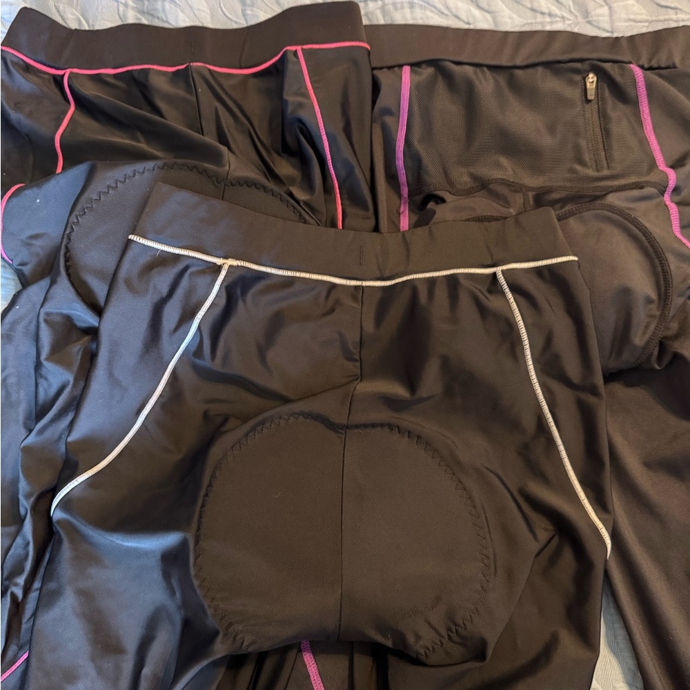 3!! Women's Black Padded Cycling pants with color Trim